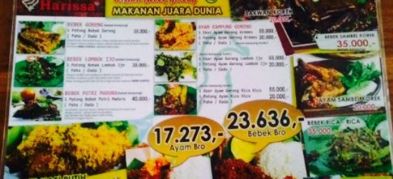 Bebek Goreng Harissa Reviews Food Drinks In Jawa Timur Surabaya Trip Com