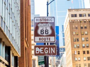 Historic Route 66 Begin Sign