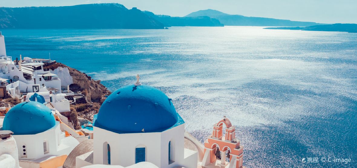 Premium Photo  Open door with mediterranean sea view in santorini