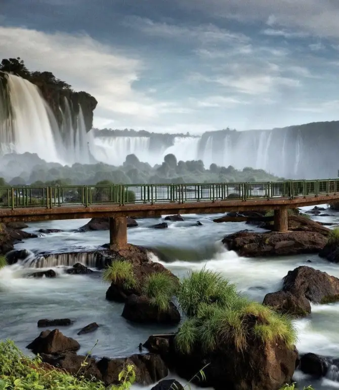 Argentina and Brazil share World Heritage national parks conserving spectacular waterfalls that feed the Iguazu River. Multiple cataracts, extending more than 8,800 feet from a height of 262 feet, generate a vast spray of water in a unique subtropical rainforest habitat. Stay in either country’s tourist town, boat or bus in and carry your passport to cross the border. Plus, look for rainbows, 2,000 plant species and animals, including tapirs, anteaters, monkeys, ocelots, jaguars and caimans.
#nationalpark